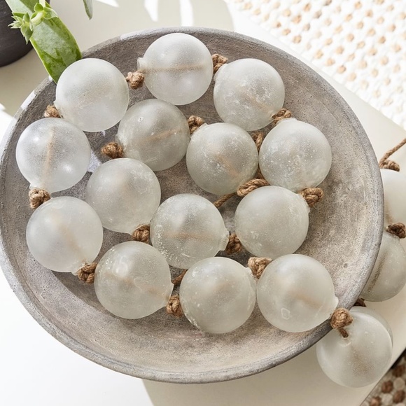 NEW Pottery Barn Clear Handcrafted Oversized Sea Glass Garland - Picture 1 of 10